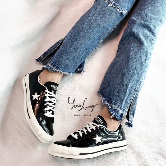【Luxury】Converse one star hanbyeol leather 皮革帆布鞋 黑白 男女鞋 韓國正品