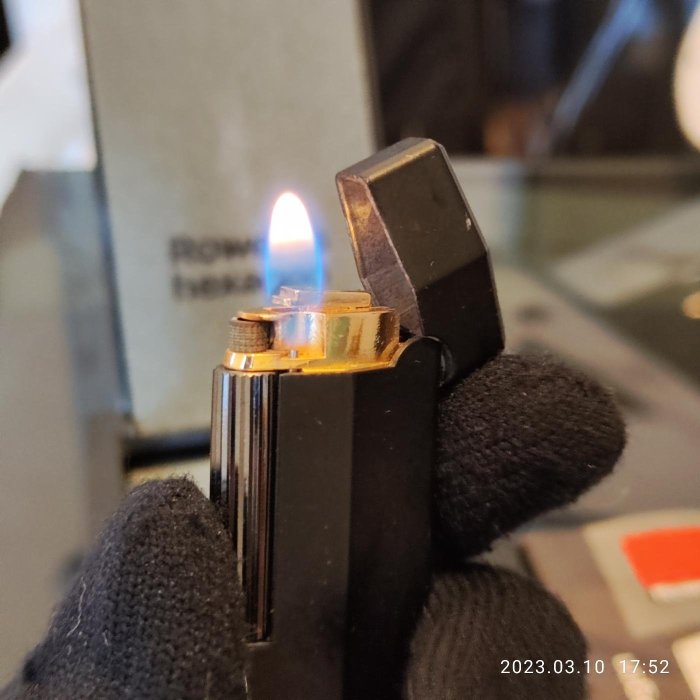 sold 德國 西德 west Germany Rowenta hexagon 六角形 消光黑 打火石 打火機 瓦斯 flint gas lighter 煤油