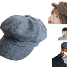 【海倫精坊】*潮流款~素面灰色毛呢造型報童帽(特價２５０元)男女皆宜Ｋ1052