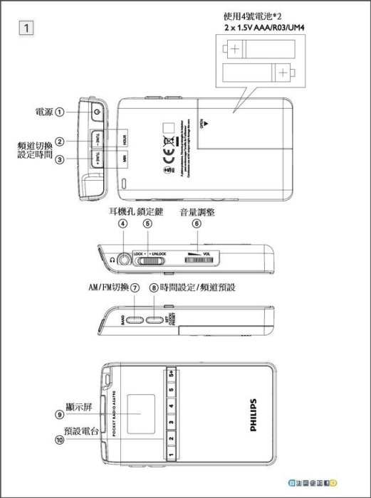 PHILIPS飛利浦攜帶式數位收音機AE6790送便攜包+吊飾(免運費附發票)