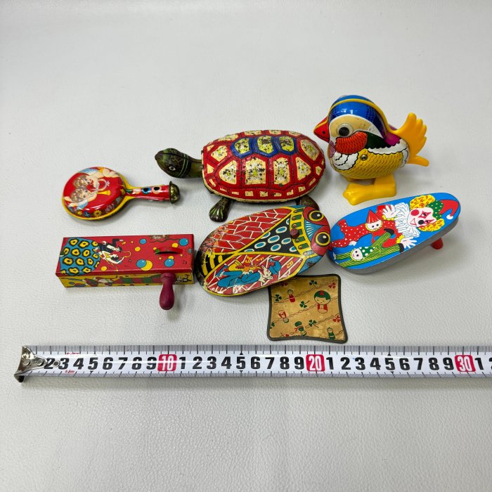 【藏舊尋寶屋】老日本 古早鐵皮玩具 發條鐵皮玩具/發聲玩具 共7入 *收藏/擺件* ※2403170307008-42R※一元起標