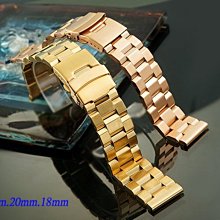【時間探索】全新 不鏽鋼實心履帶型摺疊扣-金屬錶帶 ( 24mm.22mm.20mm.18mm)