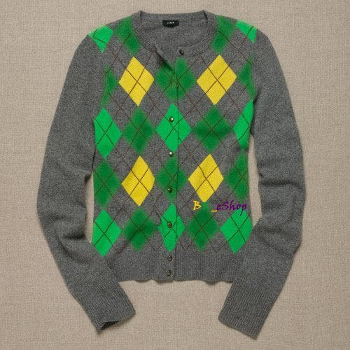 【美衣大鋪】Jcrew☆ J.Crew 正品☆Wool-cashmere  argyle 菱格紋開扣外套