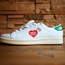 Retro CLUB【一元起標】【全新】ADIDAS STAN SMITH  x HUMAN MADE 聯名款 白綠 奶油底 復古運動鞋 W24512