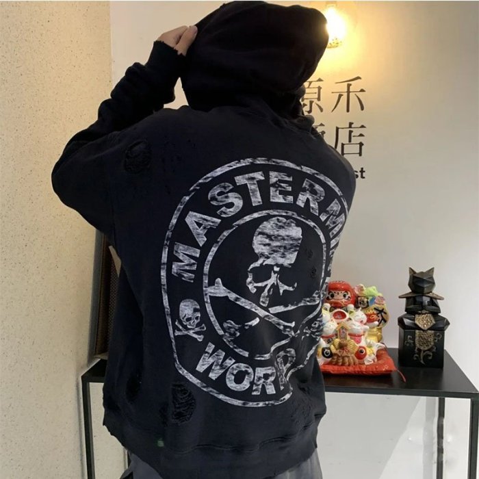 【熱賣精選】MasterMind Japan 20周年限定日潮星巴mastermind JAPAN破壞套頭帽衫MMJ衛衣
