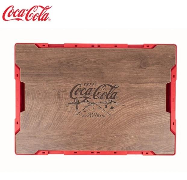 **日本進口** 可口可樂 Coca-Cola 木質上蓋摺疊收納箱 收納盒  居家收納 露營用品