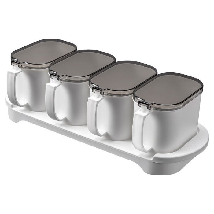 廚房組合家用調料盒可視套裝味精鹽收納盒帶蓋防潮罐多規格調料罐