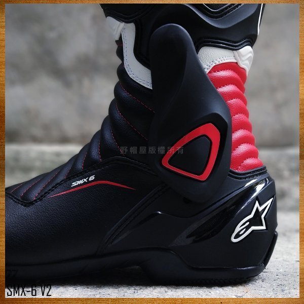 三重《野帽屋》Alpinestars SMX-6 V2 Boots A星 賽車靴 長筒 車靴 2018。黑紅