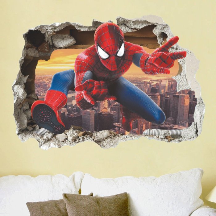 【童樂會】漫威 復仇者聯盟 超級英雄 美國隊長 鋼鐵人 蝙蝠俠 蜘蛛人 兒童房 臥室 壁紙 牆貼 3D 壁貼 創意壁貼