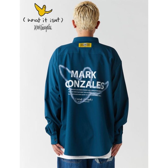 【Mark Gonzales (What it isNt)】Spray Art Shirt 噴繪藝術襯衫（黑色）