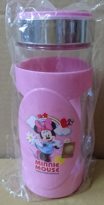 MINNIE MOUSE 米妮 迪士妮玻璃隨行杯, 水杯 便利杯 攜帶杯, 茶杯, 飲料杯, 環保杯 400ML