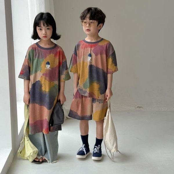SaNDoN x『自選單品』小孩兒童彩色暈染塗鴉洋裝/套裝 240425