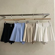*~fuyumi boutique~*100%正韓 24S/S 三扣後鬆緊褲裙 杏/白/黑/藍