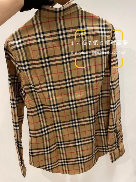 預購接單中 Sample sell 全新正品 BURBERRY 80222841 女款 領尖扣衣領經典格紋襯衫