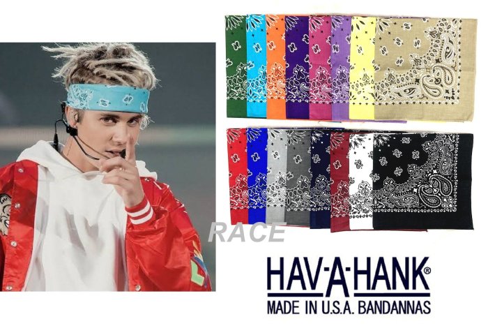 【RACE】HAV-A-HANK BANDANA 方巾 頭巾 領巾 擺設 變形蟲 純棉 美國製 USA 多色