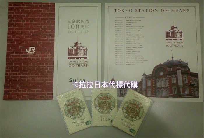 日本直送現貨在台]東京駅開業100周年記念Suica 西瓜卡東京車站開業100