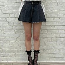 *~fuyumi boutique~*100%正韓 24S/S 雙扣高腰壓褶褲裙 黑/深藍/淺藍 SML