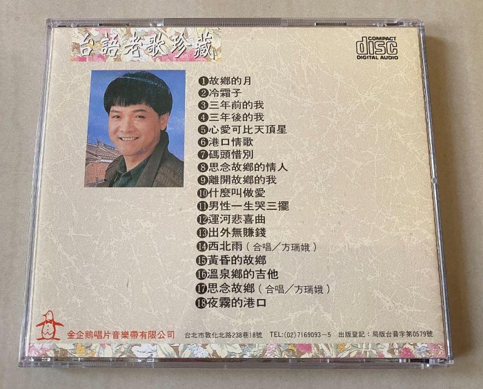(原唱) 葉啟田 台語老歌珍藏 2 CD~三年前的我/黃昏的故鄉...等~99元起標~~