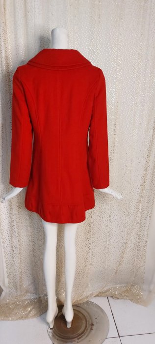 Y938專櫃moosaya紅色羊毛氣質大衣洋裝9