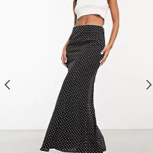 (嫻嫻屋) 英國ASOS-In The Style優雅時尚點點印花高腰長裙 EH23