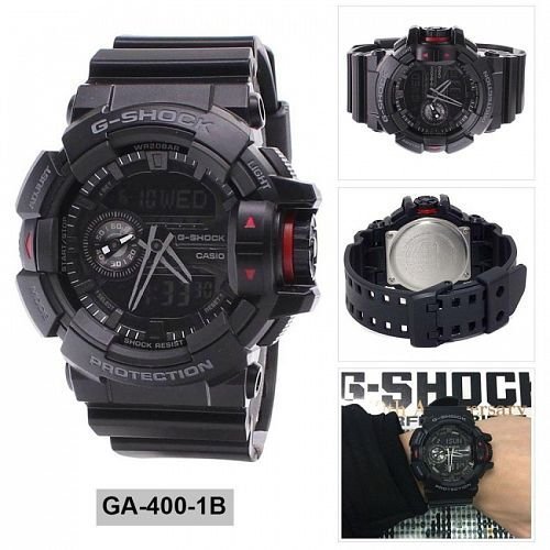 CASIO手錶公司貨 G-SHOCK超人氣大錶徑GA-400-1B 錶款採用多層次錶盤設~