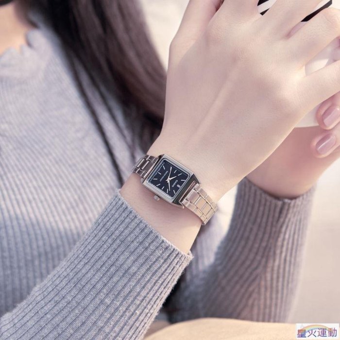 【星火運動】卡西歐Casio手表女復古小方表潮流女表ins風皮帶石英表女士手表