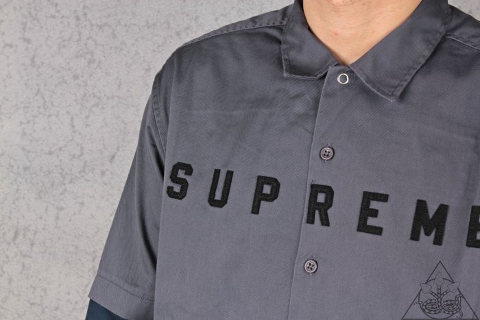 HYDRA】Supreme 2-Tone Work Shirt 貼布Logo 拼接工作襯衫【SUP460