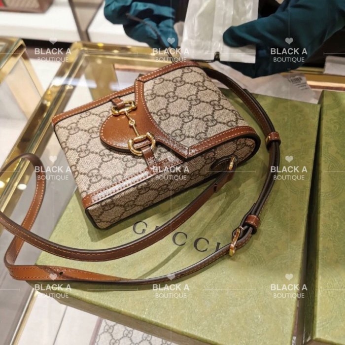 BLACK A】精品Gucci 1955 Horsebit 馬銜扣手機包棕色特價| Yahoo奇摩拍賣