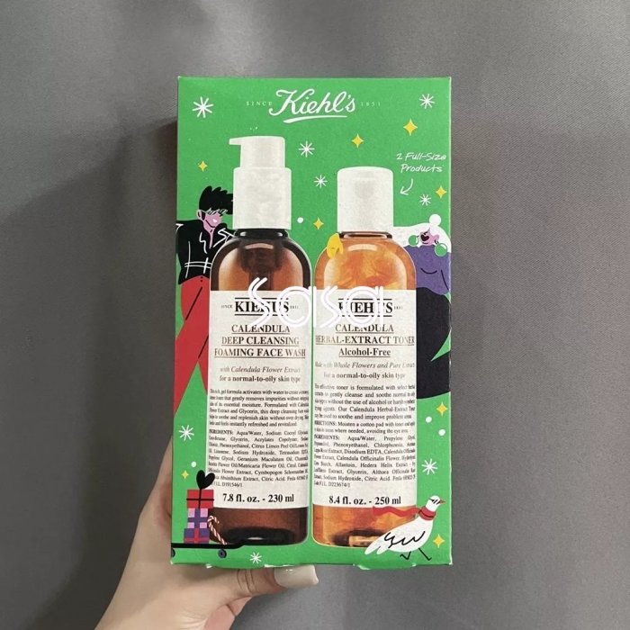 【莉莉精品】 Kiehl's 契爾氏 金盞花植物精華系列護膚兩件組套盒 化妝水 250ml 潔面泡泡凝露 230ml