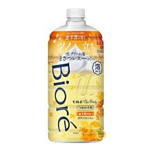 【JPGO】日本製 花王Kao 蜜妮 Biore u The Body 新綿密泡沫沐浴乳 補充罐 780ml~金木犀 黃#170