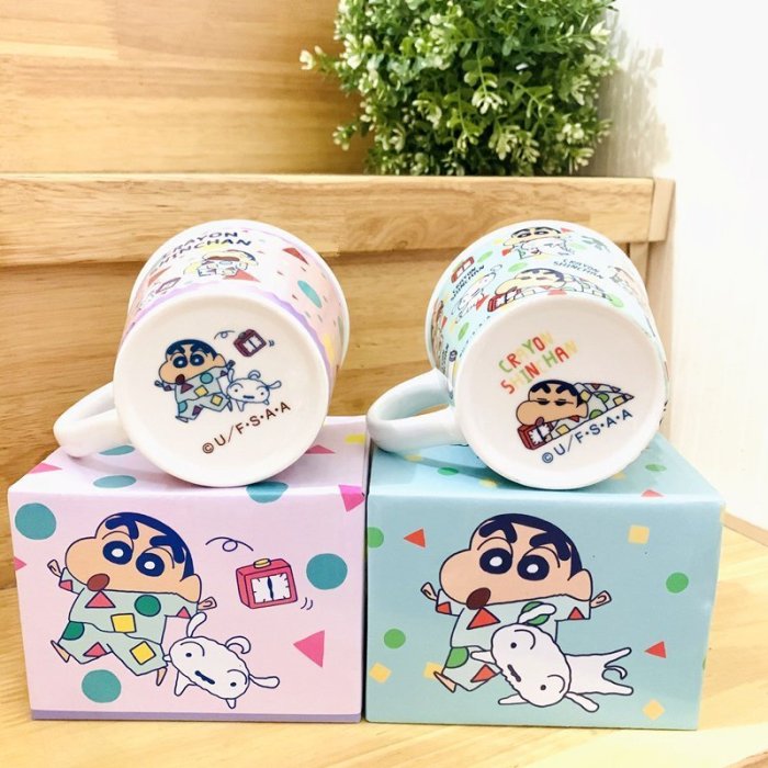 【熱賣下殺】日本正版睡衣蠟筆小新陶瓷水杯子馬克杯咖啡杯居家奶茶杯禮物