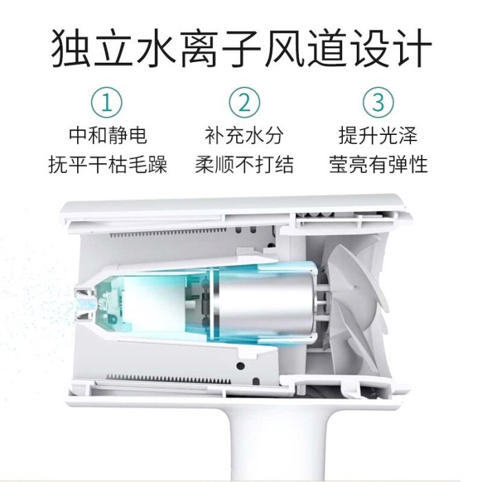 現貨 吹風機小米(MI)米家水離子吹風機小米電吹風冷熱大風力家用便攜負離子速