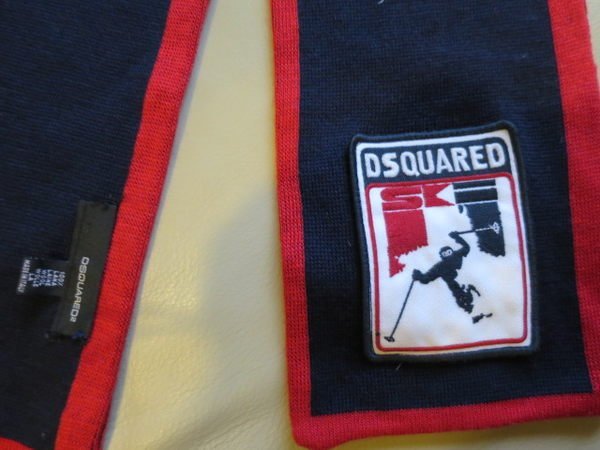 [熊熊之家3] 保證全新正品 Dsquared2 D2 窄板 紅藍色 圍巾