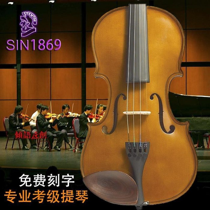 【熱賣下殺價】樂器英國Stentor斯坦特實木手工小提琴成人初學者專業級考級樂器