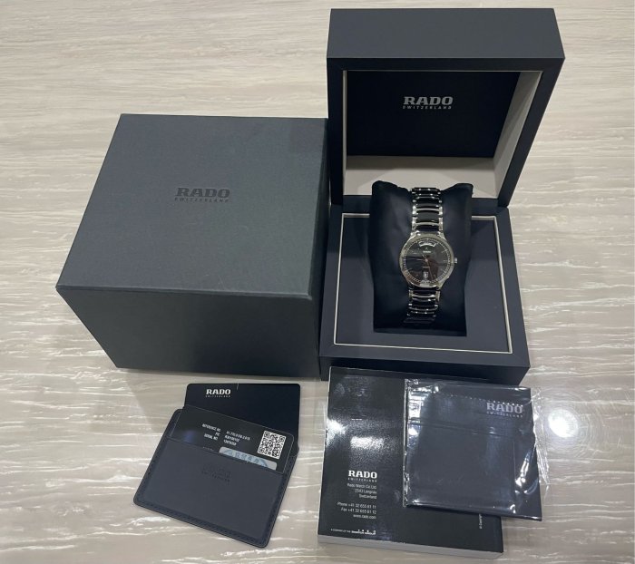 RADO  R30156152  Centrix  黑色錶盤黑色陶瓷男士手錶 （限面交）