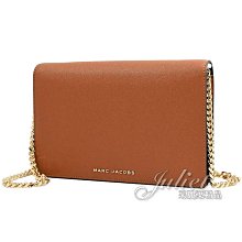 【茱麗葉精品】【全新商品】MARC JACOBS 馬克賈伯 專櫃商品 浮雕LOGO粒紋翻蓋斜背鍊包.咖 現貨