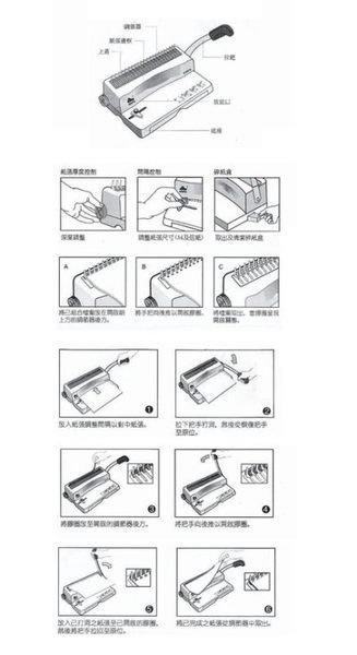 【廣盛文具】OF-360 21孔 A4膠環裝訂機 A4打孔機打洞機 21孔打孔機打洞機