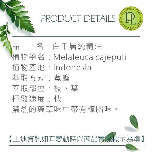 PL 白千層純精油 10-250ml。Cajeput。花草堂