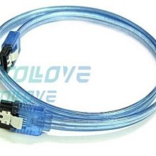 小白的生活工場*SATA3 180對180度(金屬壓扣設計)傳輸線(藍色藍頭)/長度100CM