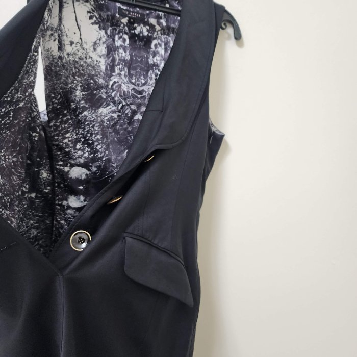 Ted Baker 英國 時尚品牌 專櫃 黑 長版背心 連身裙  3