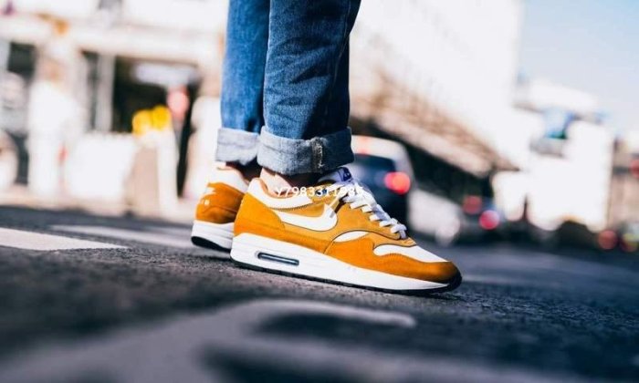 Nike Air Max 1 Premium 經典 復古 氣墊 百搭 慢跑鞋“黃咖喱”908366-700 男女鞋