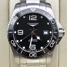 重序名錶 LONGINES 浪琴 康卡斯潛水系列 水鬼 浪鬼 黑色陶瓷圈 41mm 自動上鍊腕錶 台灣公司貨