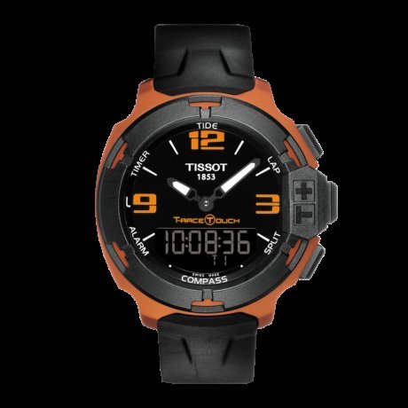 Tissot 天梭競速觸屏石英表矽質帶男腕錶 T0814209705703