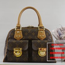 優買二手精品名牌店 LV M40026 原花 老花 字紋 雙釦 金釦 雙口袋 拉鍊 手提包 曼哈頓包 鄔瑪舒曼包 美品