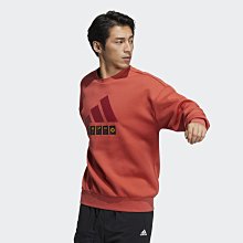 南 2021 11月 ADIDAS ST STORY SWEAT H39215 磚紅 圖騰 棉質 圓領 休閒大學T