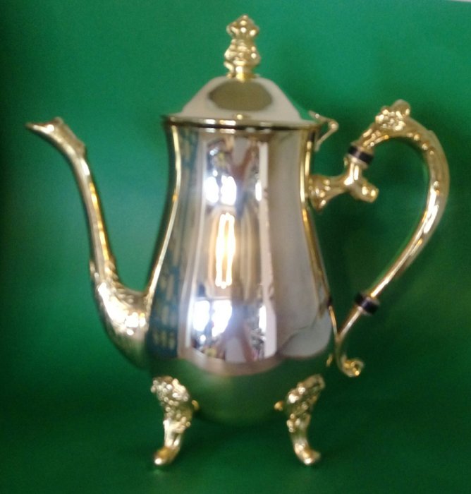 273 高級歐洲鍍金壺 Gold Plated Ornate Etched Coffee Pot