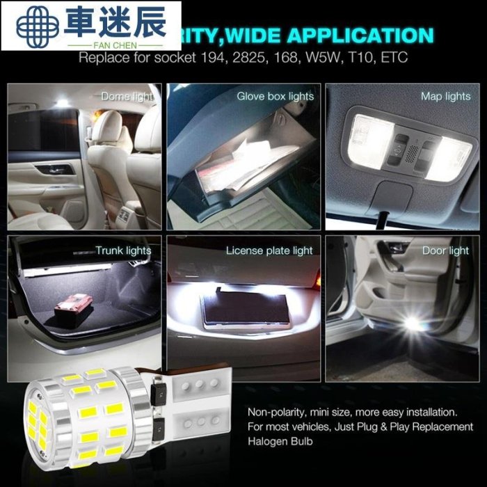 10x T10 W5W LED Canbus 燈泡 1681943014 SMD 汽車停車燈牌照燈間隙燈閱讀燈白色車迷辰