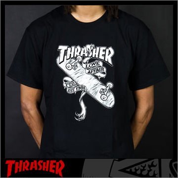 【THRASHER】True 'Til Death  純棉圓筒Tee (黑色)