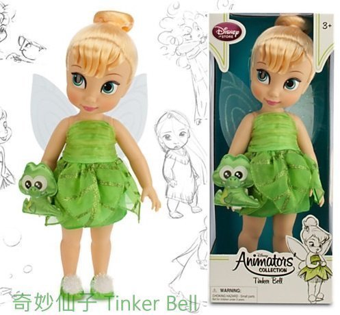 現貨【迪士尼 Disney】全新美國正品 手繪Q版娃娃 奇妙仙子 Tinker Bell【高約40公分】盒損