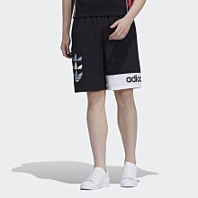 限時特價 南◇2022 5月 adidas OG SPRT 運動短褲 黑 三葉草 男款 拼接 不對稱 H46697